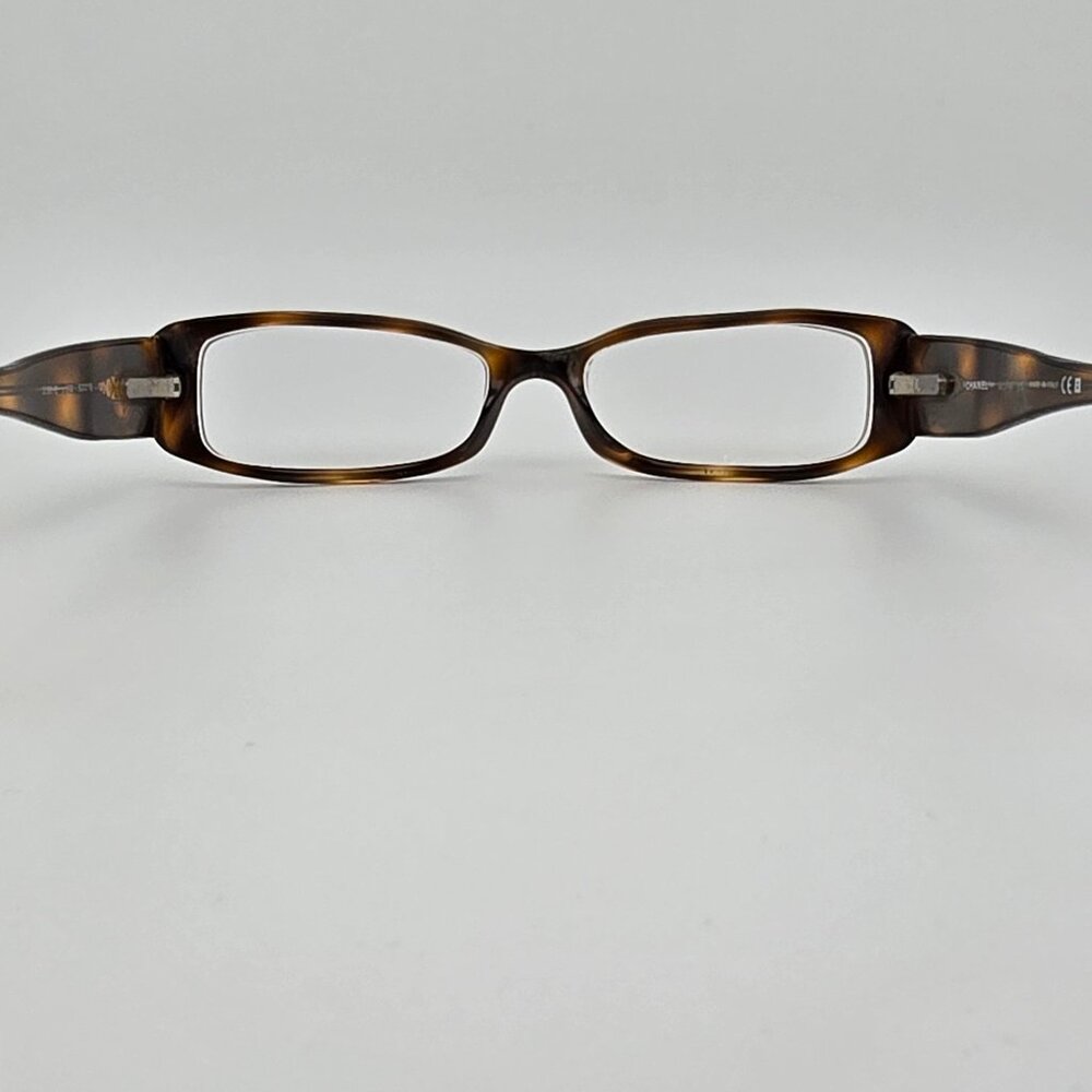 Chanel 3096-B c. 502 Tortoise Rhinestone Eyeglasses Frame w Flexhinge Italy 52mm - Picture 4 of 14